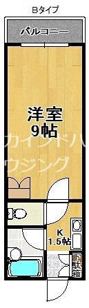 アベニュー西住之江(1K/3階)の間取り写真