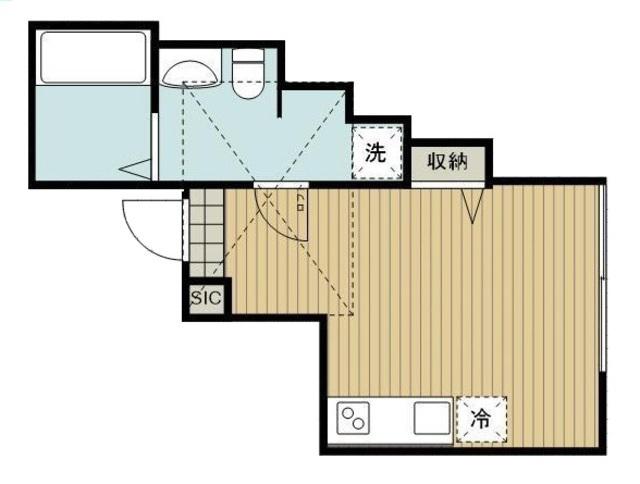 プルミエール妙蓮寺(ワンルーム/2階)の間取り写真