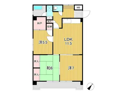 三協ビル(3LDK/3階)の間取り写真