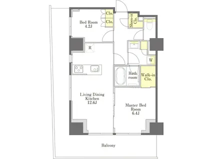 プライムメゾン江古田の杜ウエスト(2LDK/3階)の間取り写真