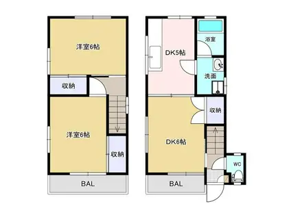 アレストヤナセA(3DK/1階)の間取り写真