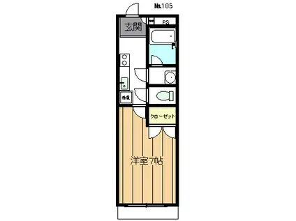 ハイムメロディア(1K/1階)の間取り写真