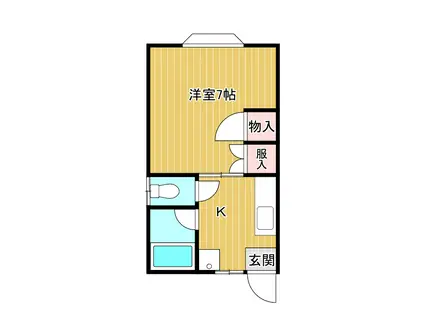 コーポ新星(1K/2階)の間取り写真