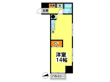 ペガサスマンション第2武蔵小金井(ワンルーム/5階)の間取り写真