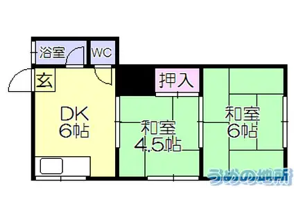 石井コーポ(2DK/2階)の間取り写真