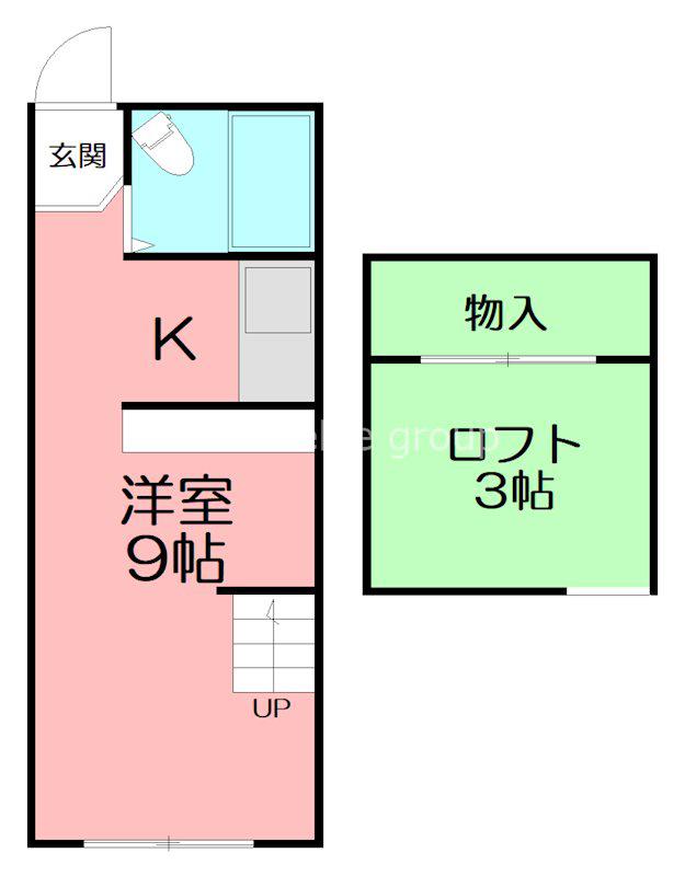 ダイヤパレスII(1K/2階)の間取り写真