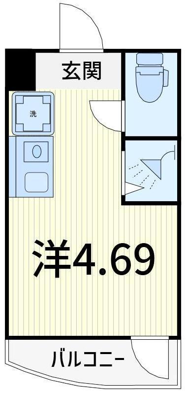 CUBE KANAMACHI V(ワンルーム/3階)の間取り写真