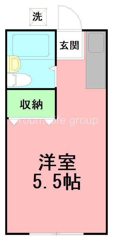 ハイツ相栄(ワンルーム/1階)の間取り写真