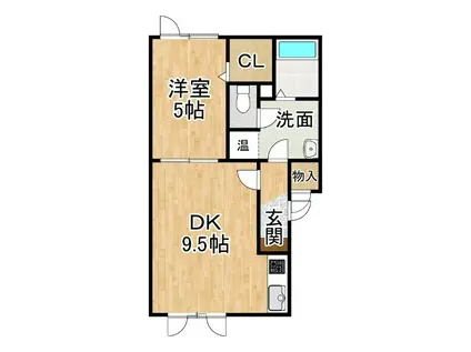 ETERNAL I(1LDK/2階)の間取り写真