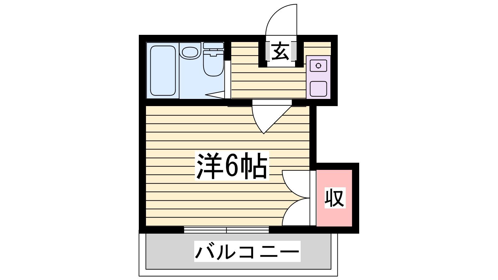 MISTRAL神屋町 ウエスト(1K/1階)の間取り写真