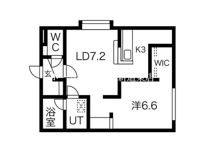 ハブN26J(1LDK/3階)の間取り写真