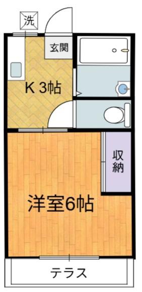 ホワイトハイツ(1K/1階)の間取り写真