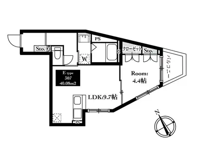 フィール・ソー・グッド光が丘(1LDK/3階)の間取り写真