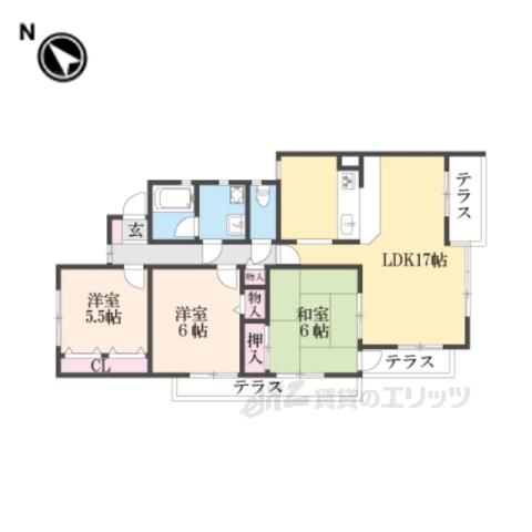 富雄サンパレスⅠ号館(3LDK/1階)の間取り写真