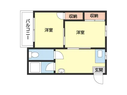 マンションナナヤマ田尻(2DK/1階)の間取り写真