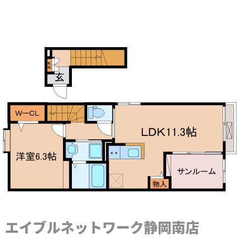 メゾン・ソル(1LDK/2階)の間取り写真