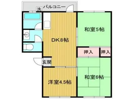 上高丸厚生年金3号棟(3DK/5階)の間取り写真