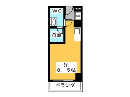 ALIVIO(ワンルーム/6階)の間取り写真