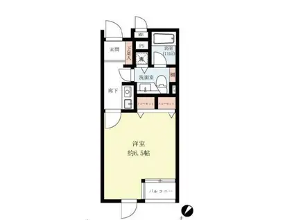 JP-BASE渋谷松濤(1K/3階)の間取り写真