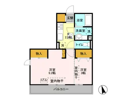 モリ ロワイヤル 2ND(2K/3階)の間取り写真