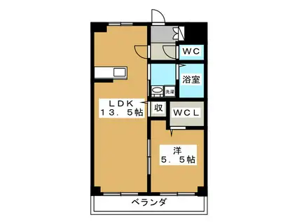 クローネハイムIII(1LDK/3階)の間取り写真