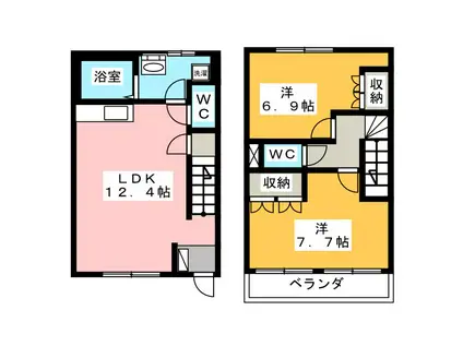 サンモールパレス(2LDK/1階)の間取り写真
