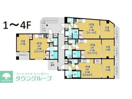 リマペル幕張(1LDK/4階)の間取り写真