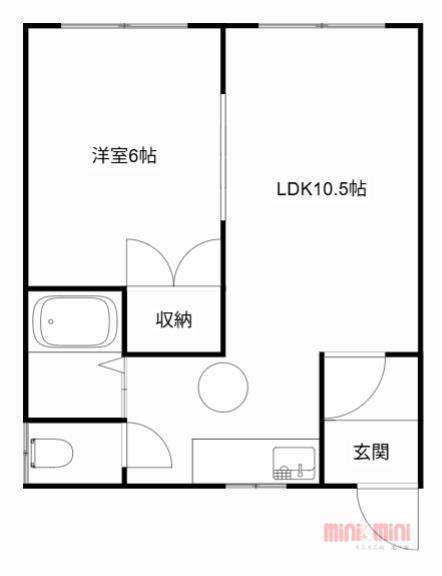 ポテトハイム(1LDK/1階)の間取り写真