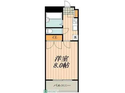 地下鉄桜通線 桜山駅 徒歩11分 4階建 築30年(1K/4階)の間取り写真