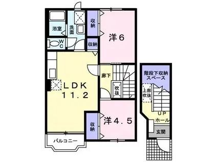 セレーノI(2LDK/2階)の間取り写真