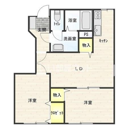 メゾンエスポワール(2LDK/1階)の間取り写真
