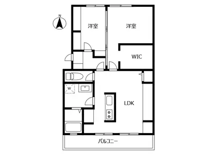 天神マンション2(2LDK/3階)の間取り写真