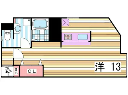 シルフィード・ドゥ花隈(ワンルーム/2階)の間取り写真