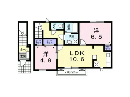 ラブリーヒルズ(2LDK/2階)の間取り写真