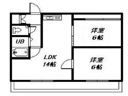 エーコー2条ビル(2LDK/4階)の間取り写真