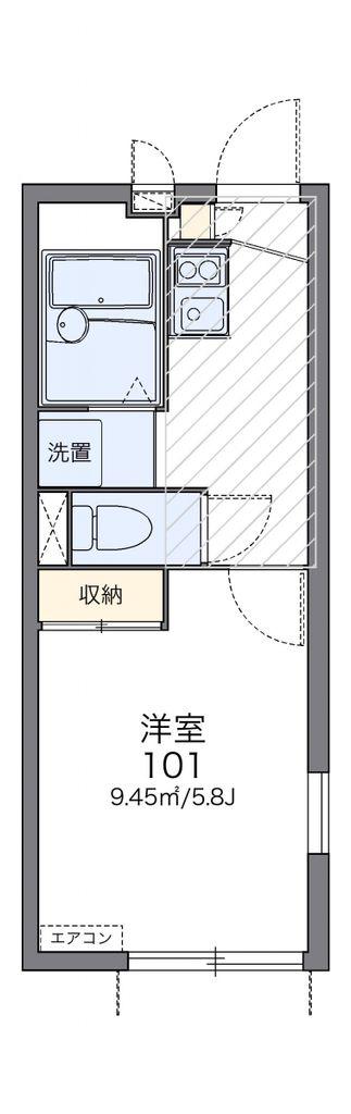 レオパレス経堂(1K/2階)の間取り写真
