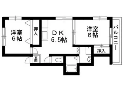ユウユウハイツ(2DK/1階)の間取り写真
