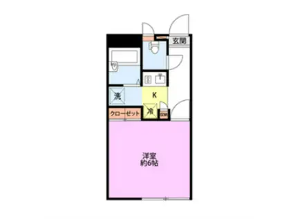 ルイ・ナール日の出(1K/2階)の間取り写真