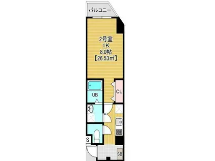 GLEE RESIDENCE(1K/4階)の間取り写真