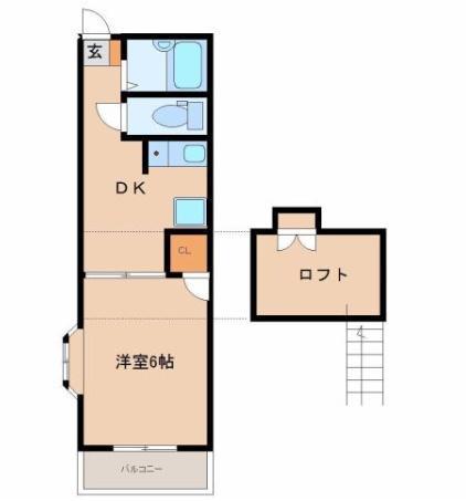 パレス吉村(1DK/1階)の間取り写真