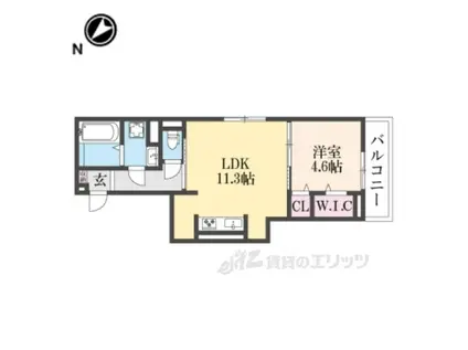 ラヴィベル本堅田(1LDK/3階)の間取り写真