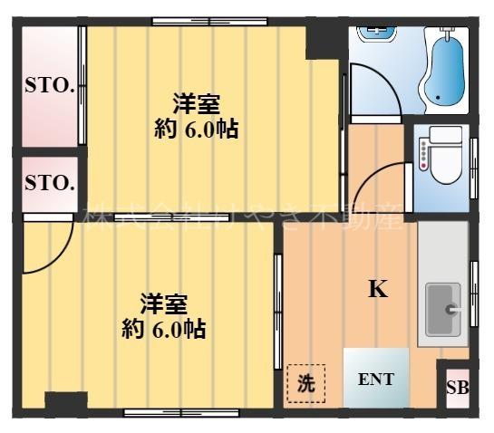 齋藤マンション(2K/1階)の間取り写真