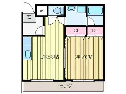 アトール川口(1DK/4階)の間取り写真