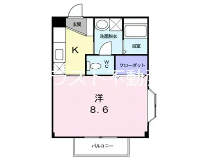 サンセール大小路(1K/1階)の間取り写真