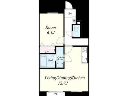 コンセールメゾン八戸溝(1LDK/1階)の間取り写真