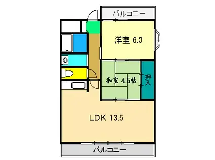 ROS E2(2LDK/5階)の間取り写真