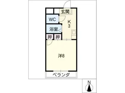 グランデM・A・S(1K/3階)の間取り写真