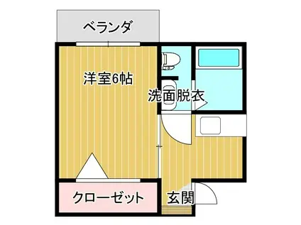 サンフォレスト木風(1K/1階)の間取り写真