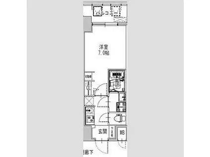 S-RESIDENCE難波大国町TRES(1K/5階)の間取り写真