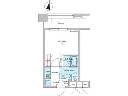 レジディア文京音羽II(1K/3階)の間取り写真